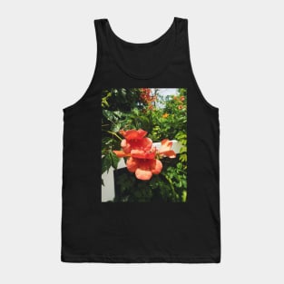 Beachside Orange Hibiscus Flower Tank Top